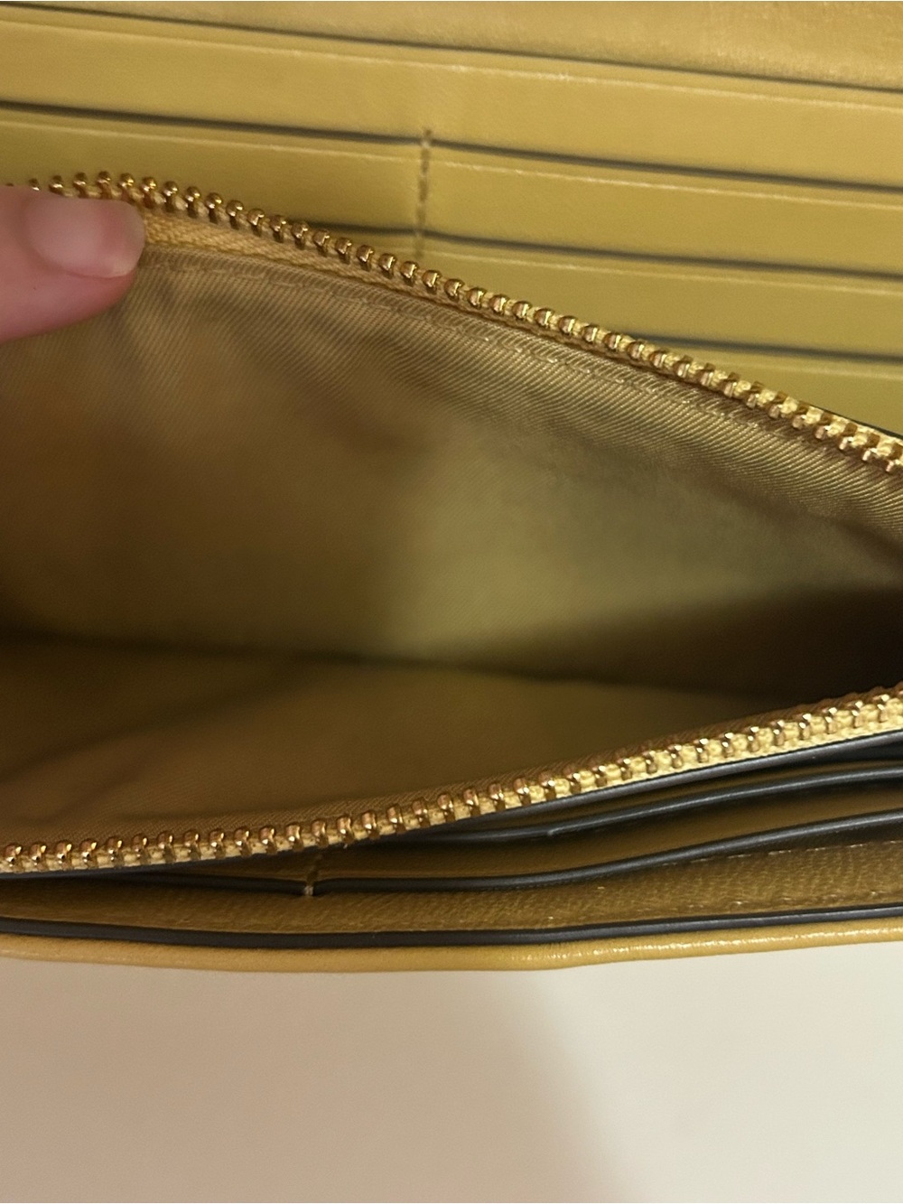 Tory Burch Kira Quilted Envelope Wallet - Mustard Yellow Leather - Picture 7 of 11